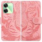 For Realme C61 / C63 / Note 60 Tiger Embossing Pattern Flip Leather Phone Case(Pink) - 1