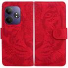 For Realme GT 6 / GT 6T / GT Neo6 Tiger Embossing Pattern Flip Leather Phone Case(Red) - 1