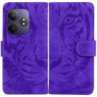 For Realme GT 6 / GT 6T / GT Neo6 Tiger Embossing Pattern Flip Leather Phone Case(Purple) - 1