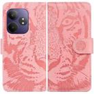 For Realme GT 6 / GT 6T / GT Neo6 Tiger Embossing Pattern Flip Leather Phone Case(Pink) - 1