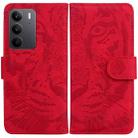 For Realme C75 Tiger Embossing Pattern Flip Leather Phone Case(Red) - 1