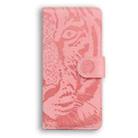 For Realme 13+ Global Tiger Embossing Pattern Flip Leather Phone Case(Pink) - 3