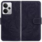 For Realme 14 Tiger Embossing Pattern Flip Leather Phone Case(Black) - 1