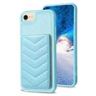 For iPhone SE 2022 / 2020 / 8 / 7 BF26 Wave Pattern Card Bag Holder Phone Case(Blue) - 1