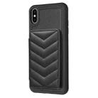 For iPhone XS Max BF26 Wave Pattern Card Bag Holder Phone Case(Black) - 2
