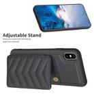 For iPhone XS Max BF26 Wave Pattern Card Bag Holder Phone Case(Black) - 5