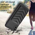 For iPhone XS Max BF26 Wave Pattern Card Bag Holder Phone Case(Black) - 6