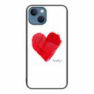 For iPhone 15 Plus Colorful Painted Glass Phone Case(Love) - 1