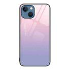 For iPhone 15 Plus Colorful Painted Glass Phone Case(Purple Sky) - 1