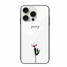 For iPhone 16 Pro Max Colorful Painted Glass Phone Case(A Flower) - 1