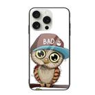 For iPhone 16 Pro Max Colorful Painted Glass Phone Case(Owl) - 1