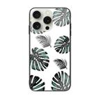 For iPhone 16 Pro Max Colorful Painted Glass Phone Case(Banana Leaf) - 1