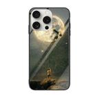 For iPhone 16 Pro Max Colorful Painted Glass Phone Case(Moon) - 1