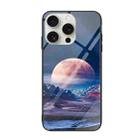 For iPhone 16 Pro Max Colorful Painted Glass Phone Case(Moon Hill) - 1