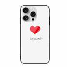 For iPhone 16 Pro Colorful Painted Glass Phone Case(Red Heart) - 1