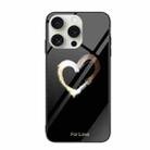 For iPhone 16 Pro Colorful Painted Glass Phone Case(Black Love) - 1