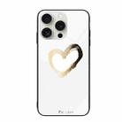 For iPhone 16 Pro Colorful Painted Glass Phone Case(Golden Love) - 1