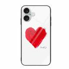 For iPhone 16 Plus Colorful Painted Glass Phone Case(Love) - 1