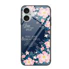 For iPhone 16 Plus Colorful Painted Glass Phone Case(Flower) - 1