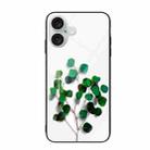 For iPhone 16 Colorful Painted Glass Phone Case(Sapling) - 1