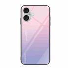 For iPhone 16 Colorful Painted Glass Phone Case(Purple Sky) - 1