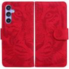For Samsung Galaxy S23 FE 5G Tiger Embossing Pattern Flip Leather Phone Case(Red) - 1