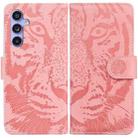 For Samsung Galaxy S23 FE 5G Tiger Embossing Pattern Flip Leather Phone Case(Pink) - 1