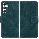 For Samsung Galaxy S24+ 5G Tiger Embossing Pattern Flip Leather Phone Case(Green) - 1