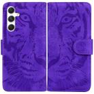 For Samsung Galaxy S24+ 5G Tiger Embossing Pattern Flip Leather Phone Case(Purple) - 1