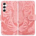 For Samsung Galaxy S24+ 5G Tiger Embossing Pattern Flip Leather Phone Case(Pink) - 1