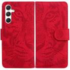For Samsung Galaxy S24 5G Tiger Embossing Pattern Flip Leather Phone Case(Red) - 1