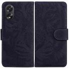 For OPPO A38 4G / A18 Tiger Embossing Pattern Flip Leather Phone Case(Black) - 1