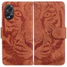 For OPPO A38 4G / A18 Tiger Embossing Pattern Flip Leather Phone Case(Brown) - 1