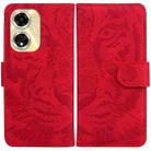 For OPPO A59 5G / A2M Tiger Embossing Pattern Flip Leather Phone Case(Red) - 1