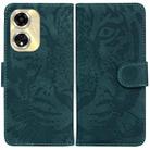 For OPPO A59 5G / A2M Tiger Embossing Pattern Flip Leather Phone Case(Green) - 1