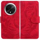 For OPPO A3 Pro 5G Tiger Embossing Pattern Flip Leather Phone Case(Red) - 1