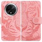 For OPPO A3 Pro 5G Tiger Embossing Pattern Flip Leather Phone Case(Pink) - 1