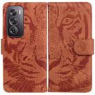 For OPPO Reno12 Pro 5G Global Tiger Embossing Pattern Flip Leather Phone Case(Brown) - 1