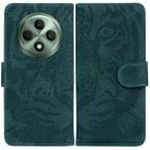 For OPPO Reno12 F 5G Tiger Embossing Pattern Flip Leather Phone Case(Green) - 1