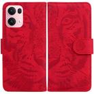 For OPPO Reno13 Pro Global Tiger Embossing Pattern Flip Leather Phone Case(Red) - 1