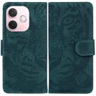 For OPPO A5 Pro 5G Tiger Embossing Pattern Flip Leather Phone Case(Green) - 1