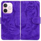 For OPPO A5 Pro 5G Tiger Embossing Pattern Flip Leather Phone Case(Purple) - 1