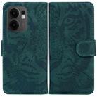For OPPO Reno13 F 4G / 5G Tiger Embossing Pattern Flip Leather Phone Case(Green) - 1