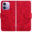 For OPPO A5x 5G / A3 4G / 5G / A3x 4G / 5G Tiger Embossing Pattern Flip Leather Phone Case(Red) - 1