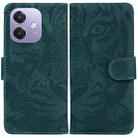 For OPPO A5x 5G / A3 4G / 5G / A3x 4G / 5G Tiger Embossing Pattern Flip Leather Phone Case(Green) - 1
