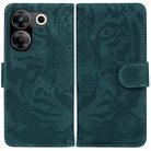 For Tecno Camon 20 Pro 4G / 20 Tiger Embossing Pattern Flip Leather Phone Case(Green) - 1