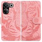 For Tecno Camon 20 Pro 4G / 20 Tiger Embossing Pattern Flip Leather Phone Case(Pink) - 1