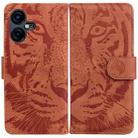 For Tecno Pova Neo 3 Tiger Embossing Pattern Flip Leather Phone Case(Brown) - 1