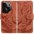 For Tecno Camon 20 Premier 5G Tiger Embossing Pattern Flip Leather Phone Case(Brown) - 1