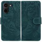 For Tecno Pova 5 Pro Tiger Embossing Pattern Flip Leather Phone Case(Green) - 1